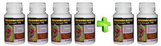 Trans Resveratrol 4 + 2 Bottle Deal...